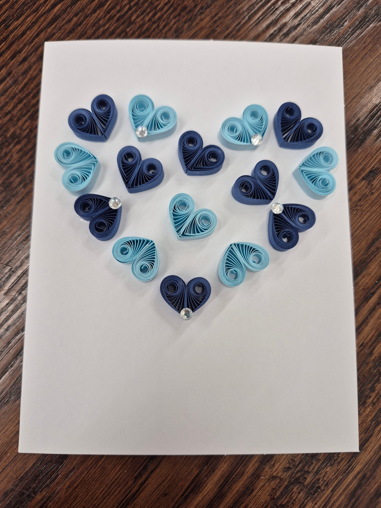 Quilled Hearts in Blue