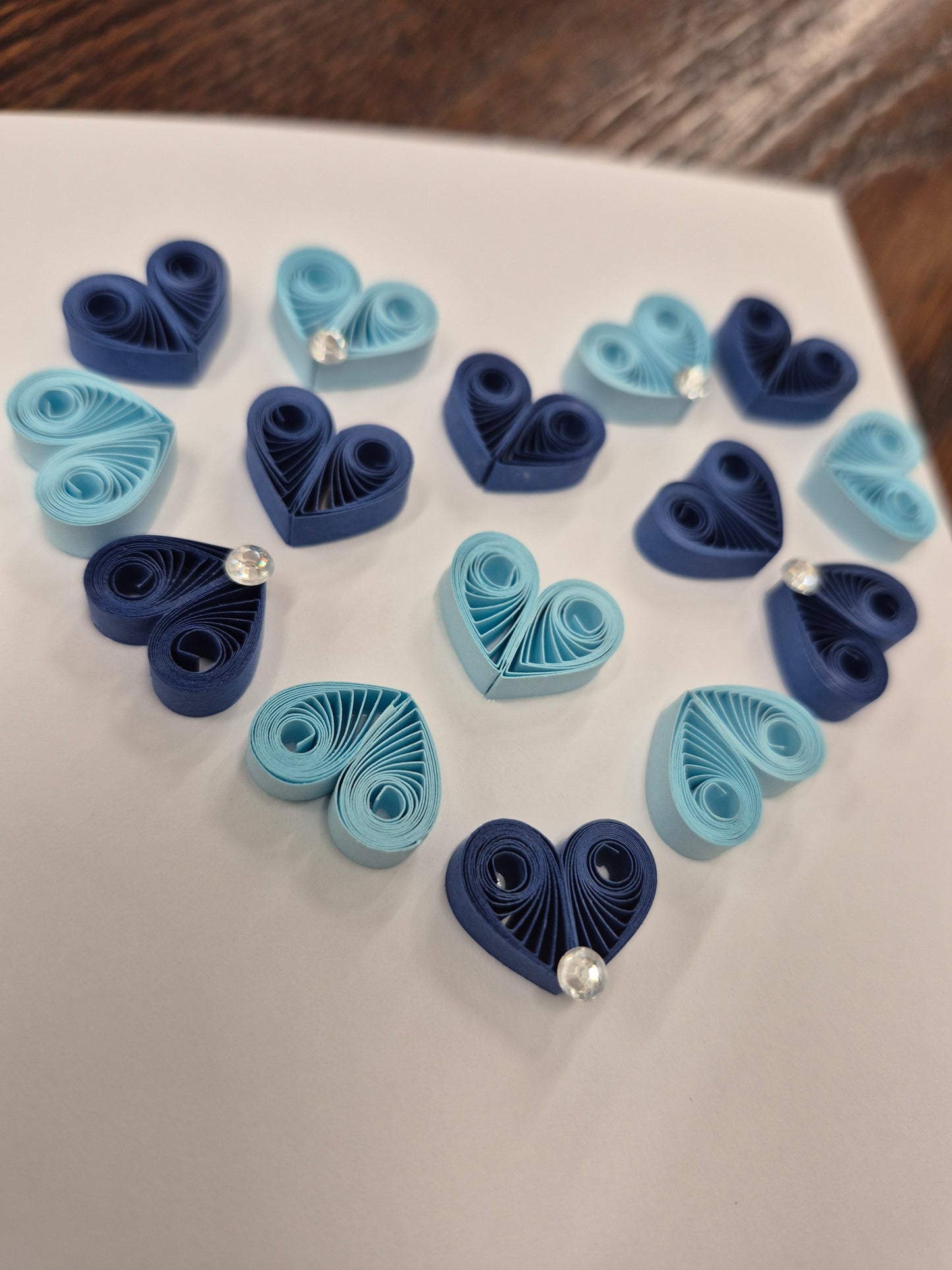 Quilled Hearts in Blue