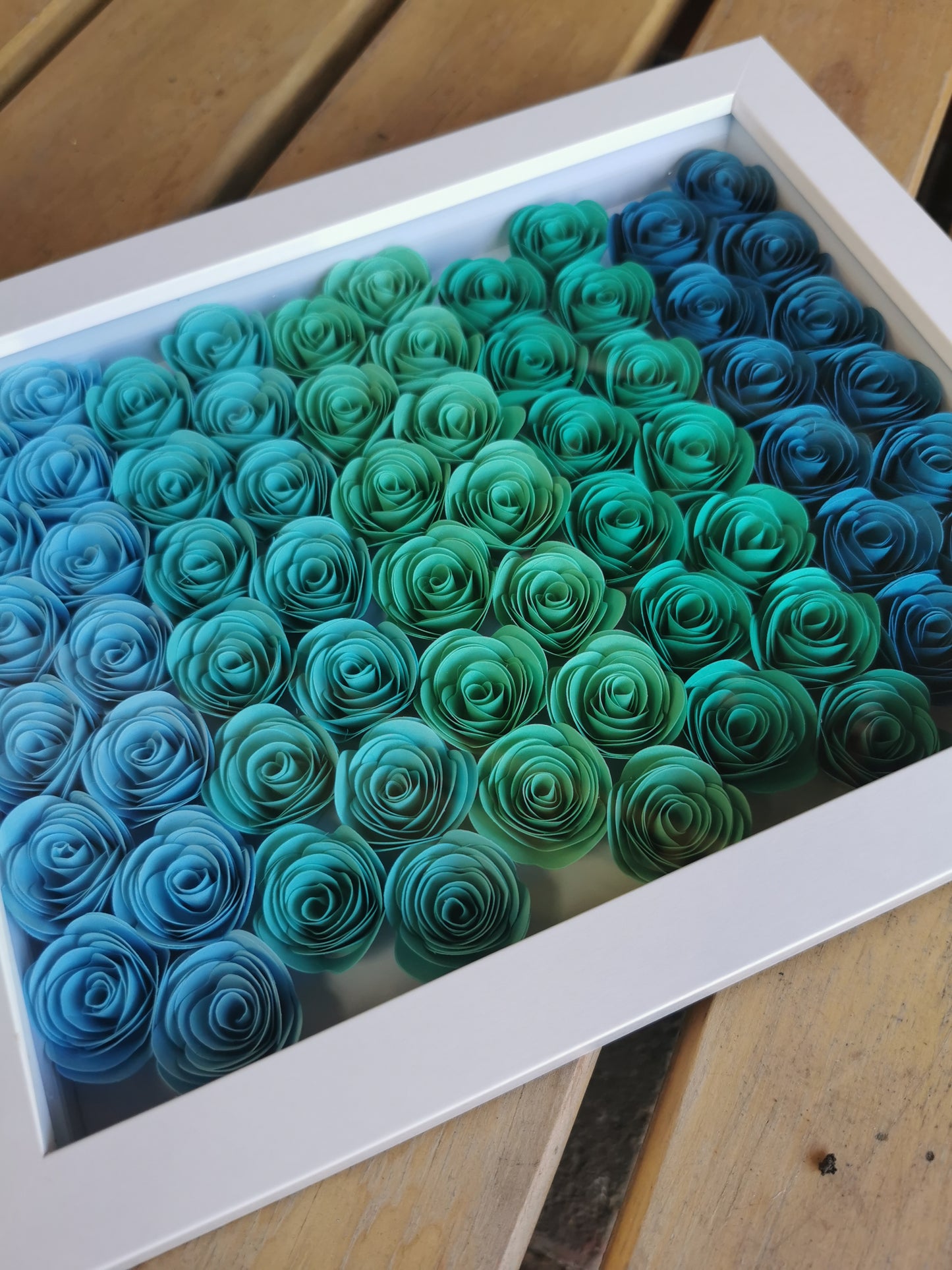 Framed Rolled Paper Roses