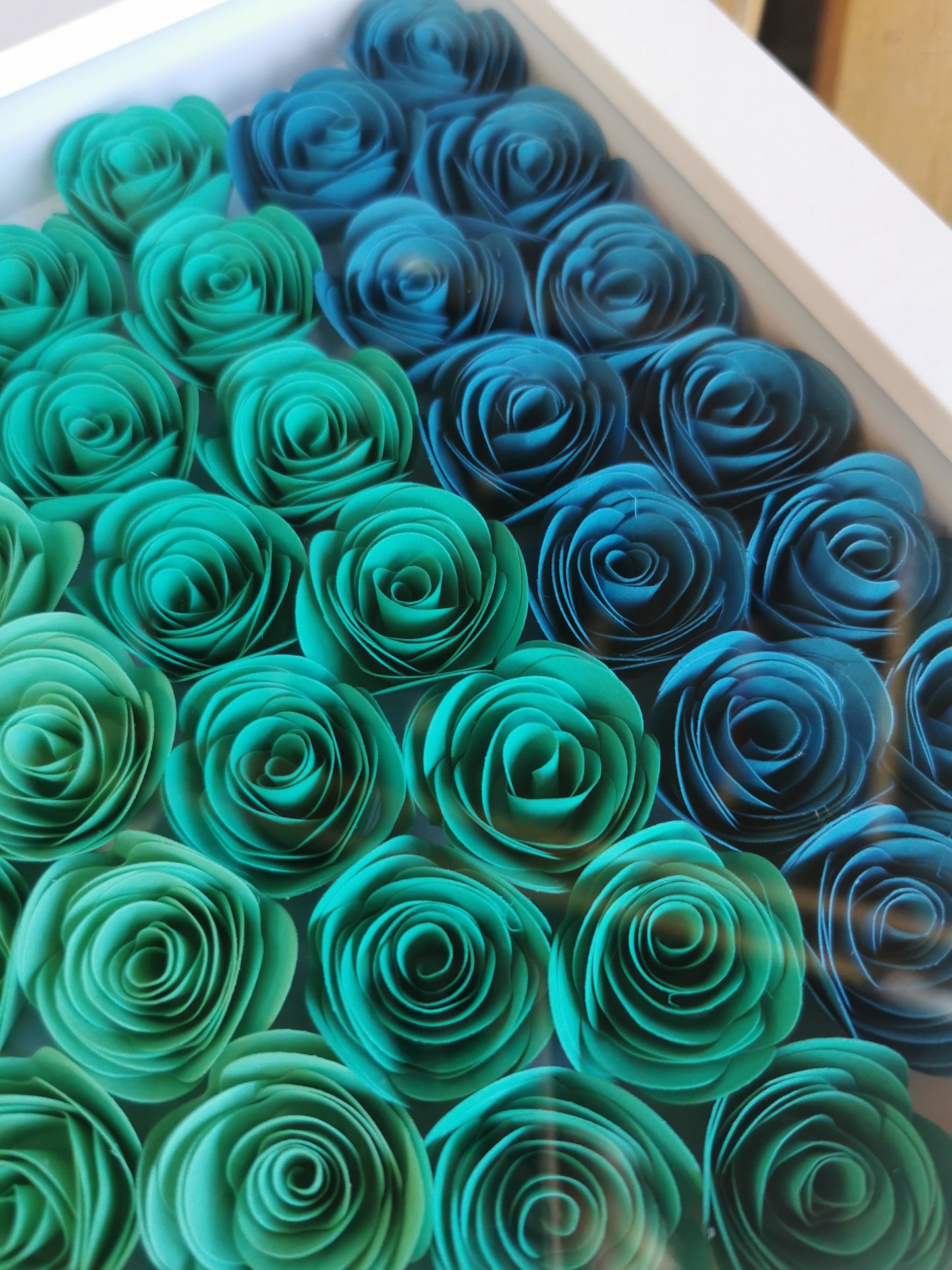 Framed Rolled Paper Roses