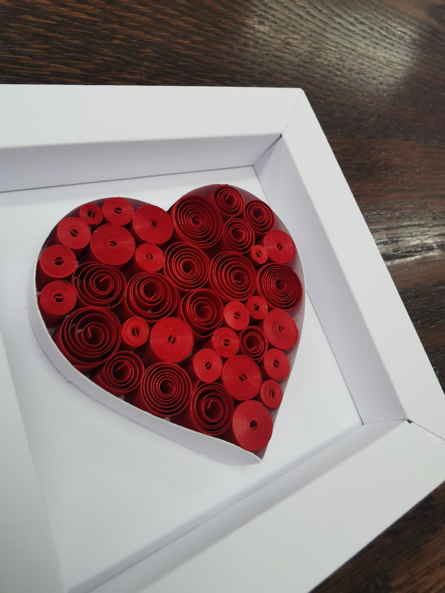 Red Quilled Heart in Paper Frame