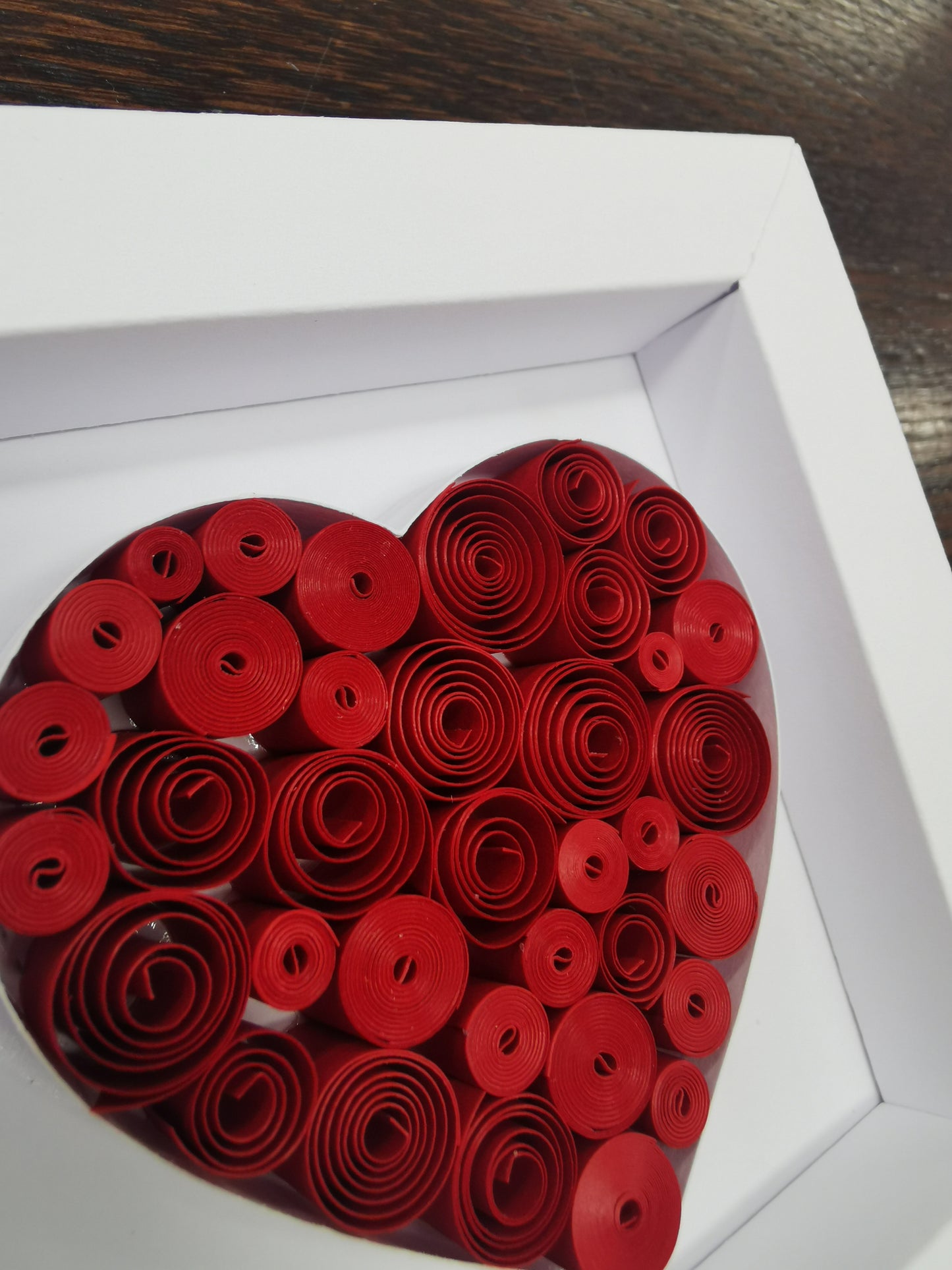 Red Quilled Heart in Paper Frame