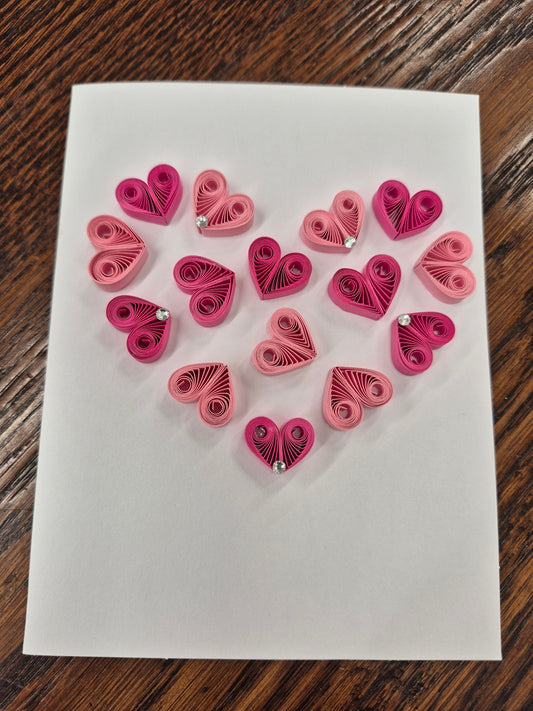 Quilled Hearts in Pink