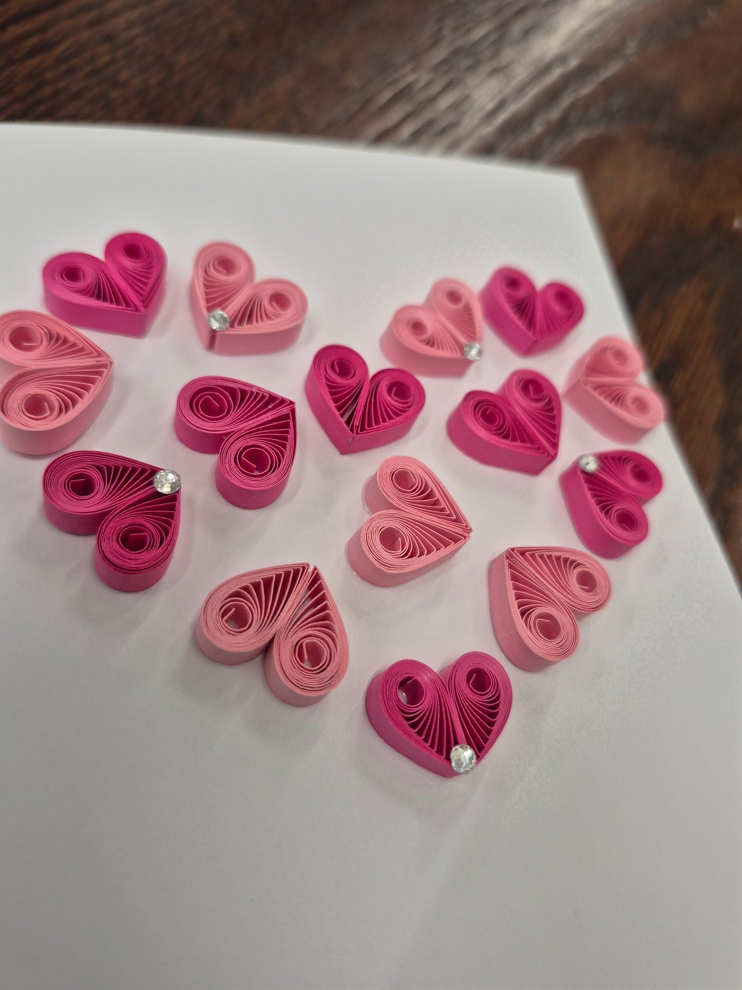Quilled Hearts in Pink