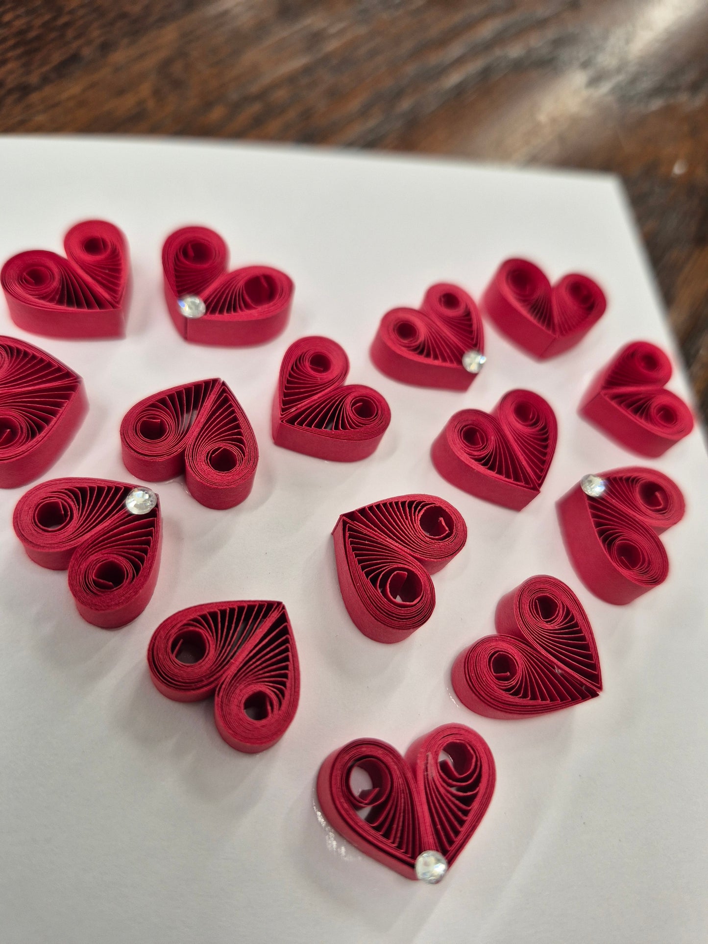 Quilled Hearts in Red