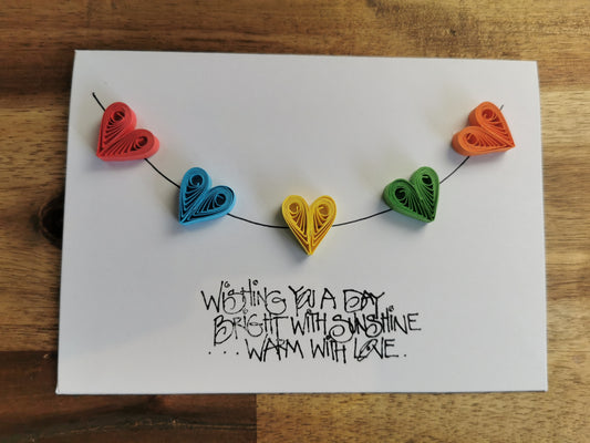 Hearts on a Clothesline greeting card