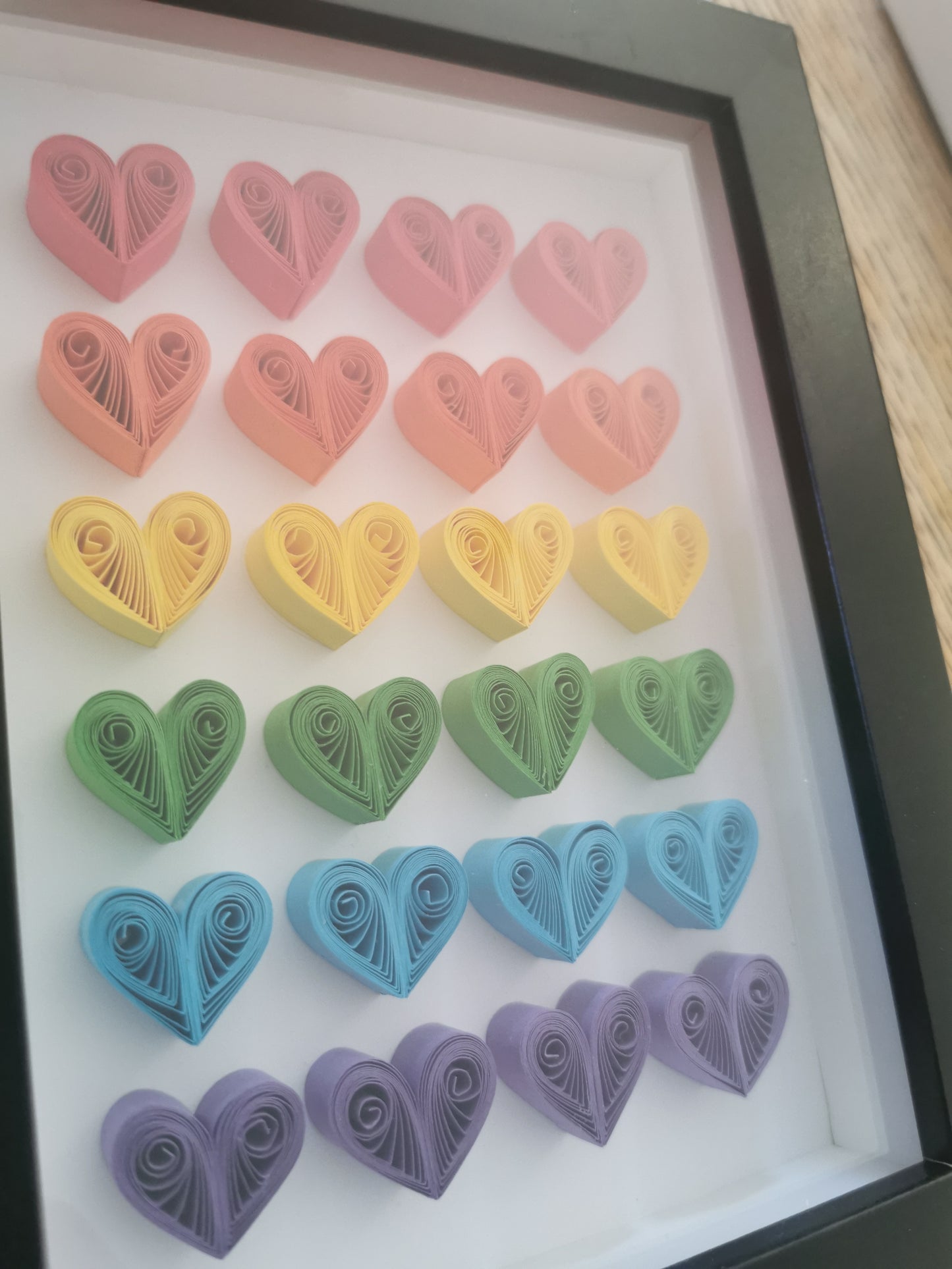 Quilled Rainbow Hearts