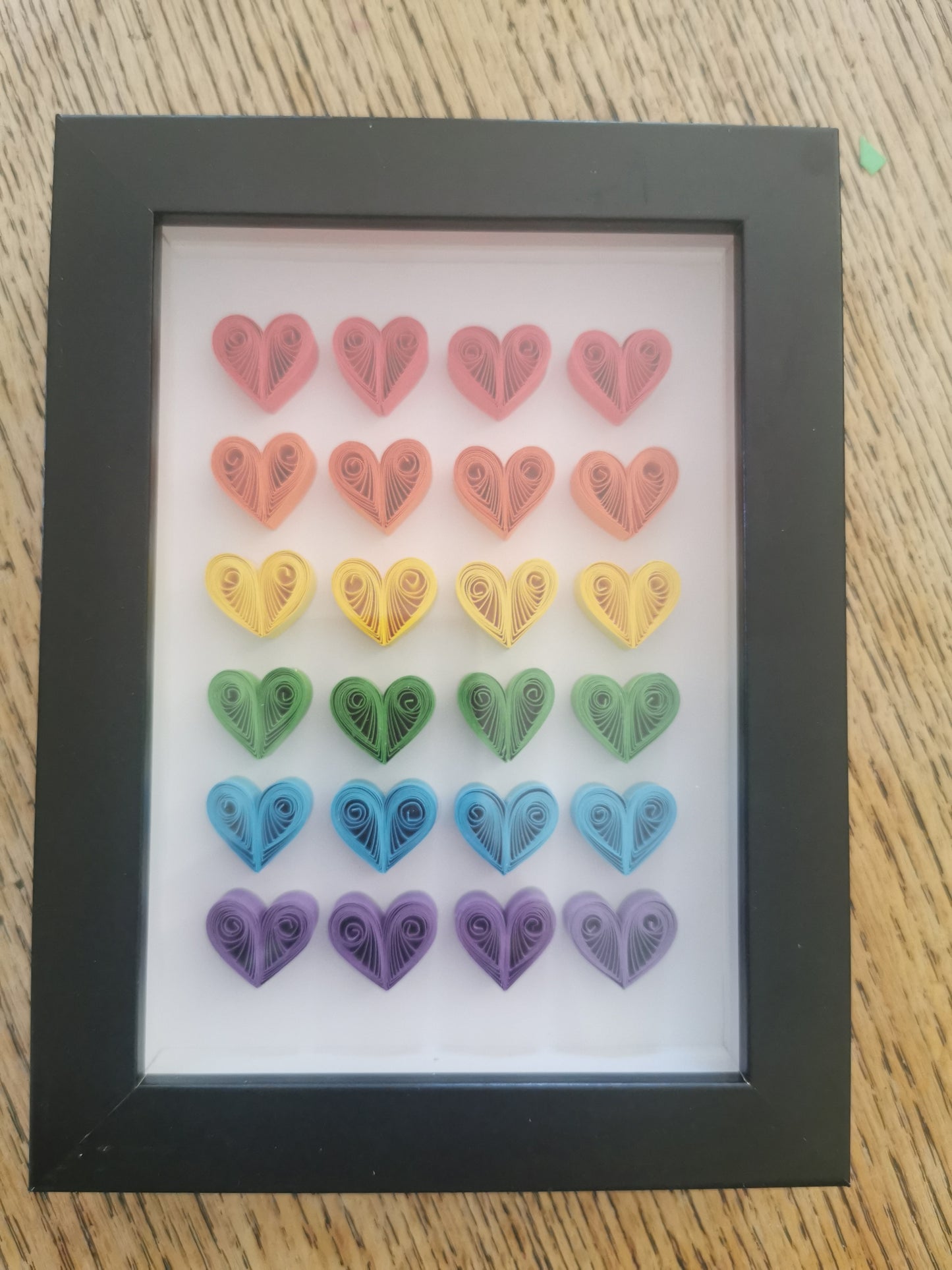 Quilled Rainbow Hearts