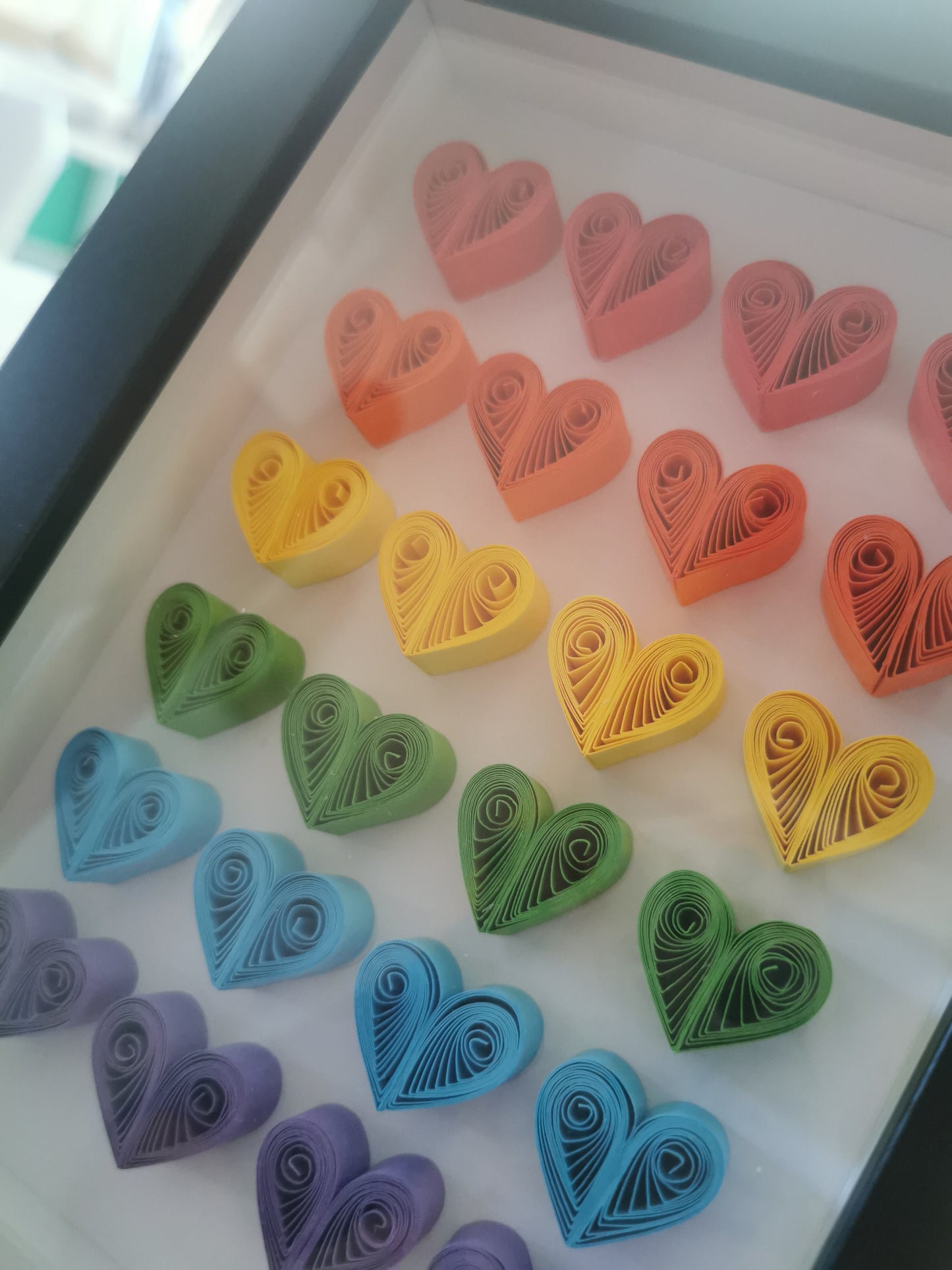 Quilled Rainbow Hearts